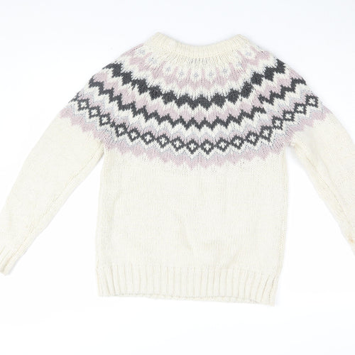 Next Women’s Ivory Fair Isle Knitted Pullover - XS