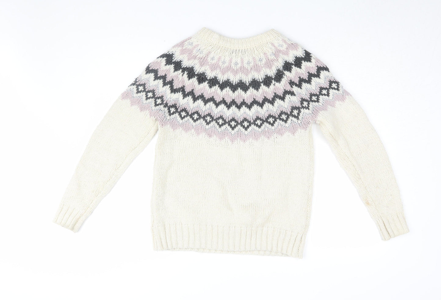 Next Women’s Ivory Fair Isle Knitted Pullover - XS