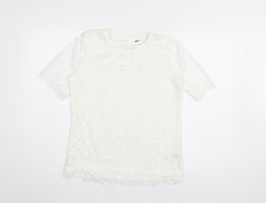 Dorothy Perkins Women's White Lace Blouse Size 12