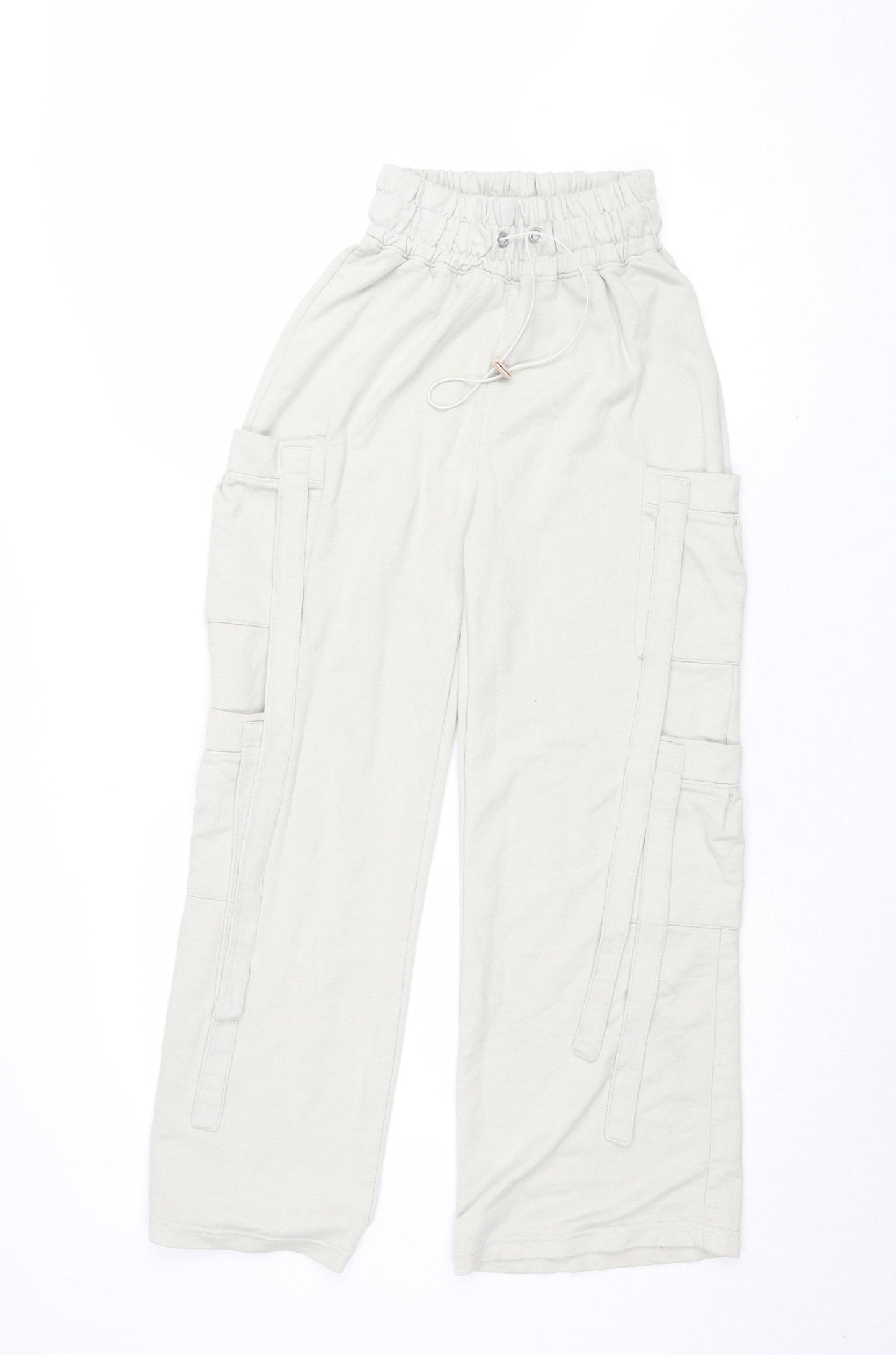 PrettyLittleThing Women's White Cargo Trousers, Size 10