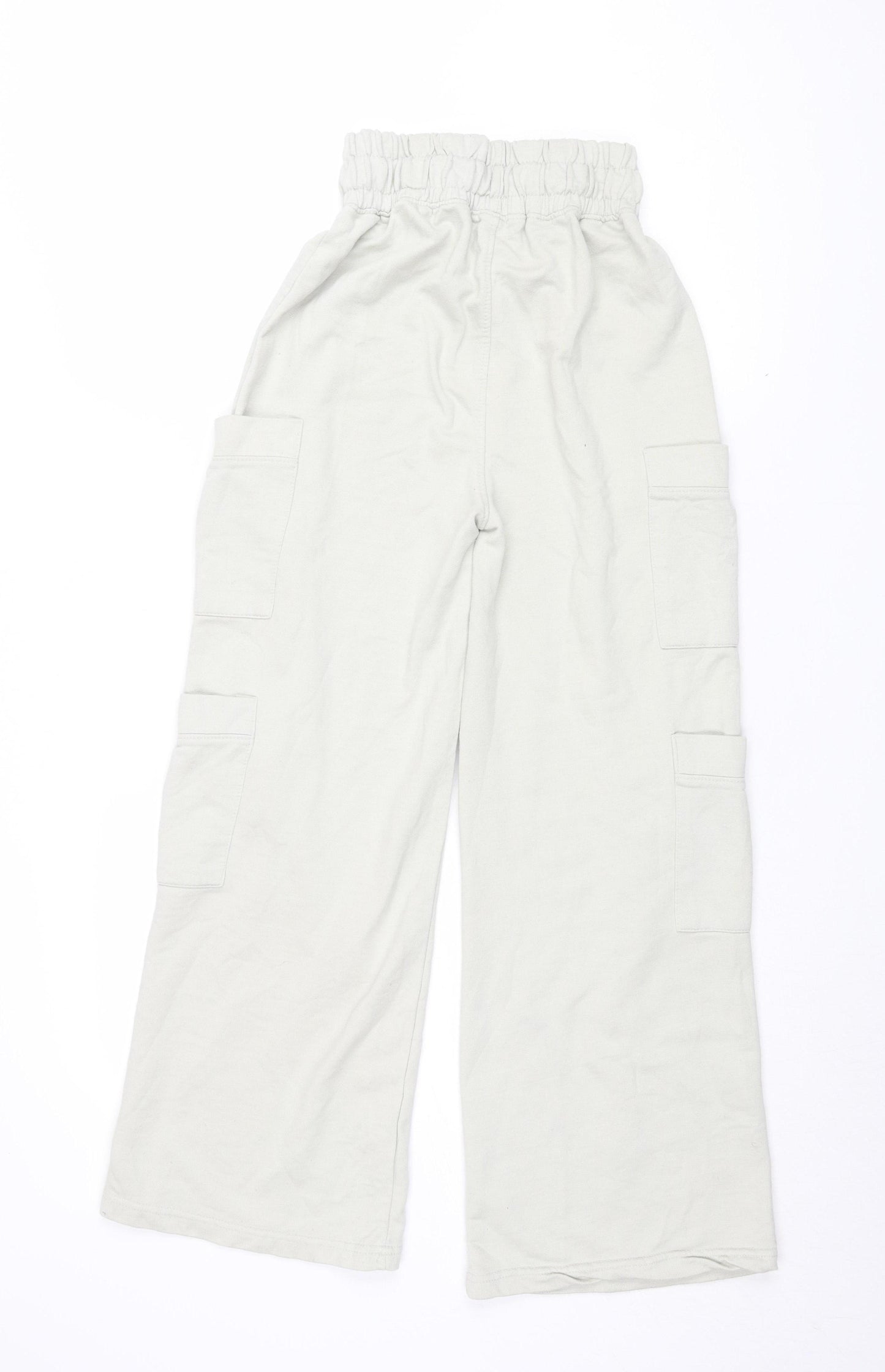 PrettyLittleThing Women's White Cargo Trousers, Size 10