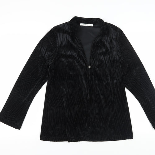 M&Co Women's Black Velvet Long Sleeve Top Size 12