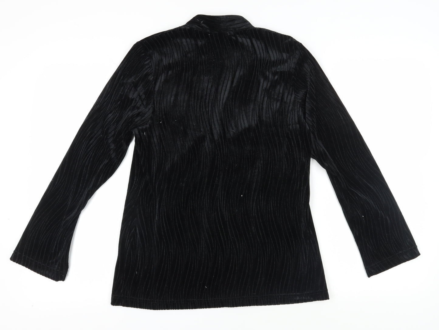 M&Co Women's Black Velvet Long Sleeve Top Size 12