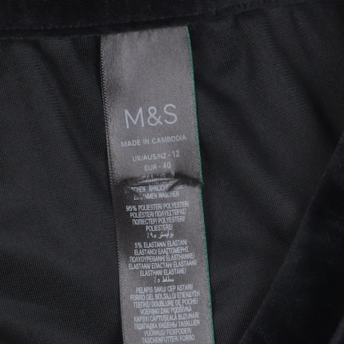 Marks and Spencer Women's Black Velvet Trousers