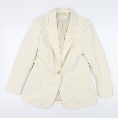 Marks and Spencer Women Ivory Blazer Size 10