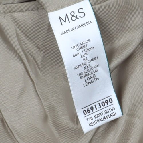 Marks and Spencer Men's Beige Check Blazer, 44L