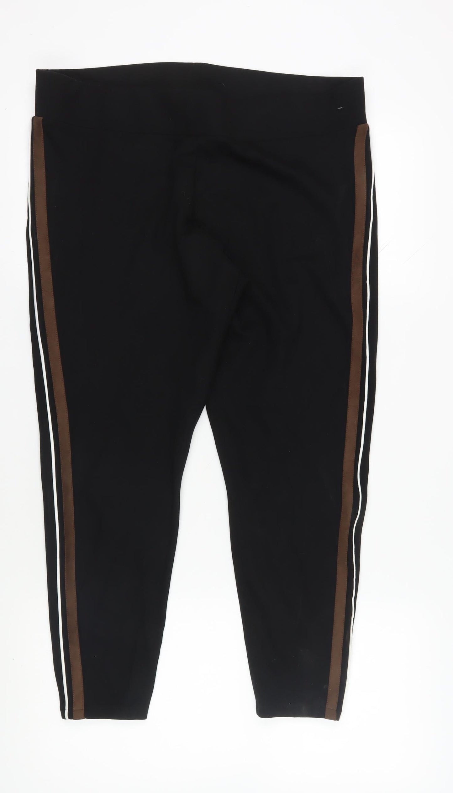 Marks and Spencer Women's Black Leggings Size 20 Side Stripe