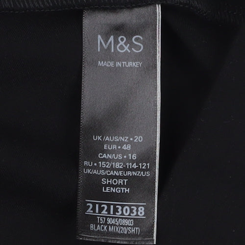 Marks and Spencer Women's Black Leggings Size 20 Side Stripe