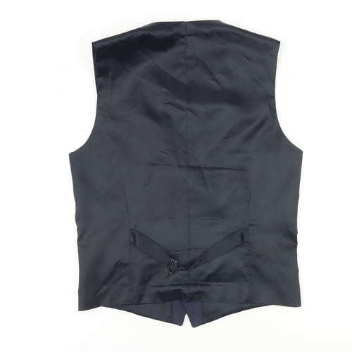 Alexandre of England Men's Navy Check Suit Waistcoat 38R