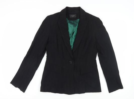 Principles Women's Black Pinstripe Blazer Jacket Size 10