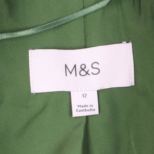 Marks and Spencer Women's Green Wool Overcoat