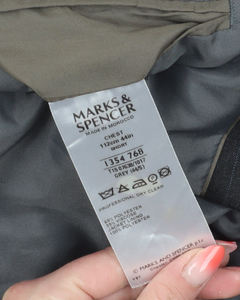 Marks and Spencer Grey Striped Suit Jacket Size 44S
