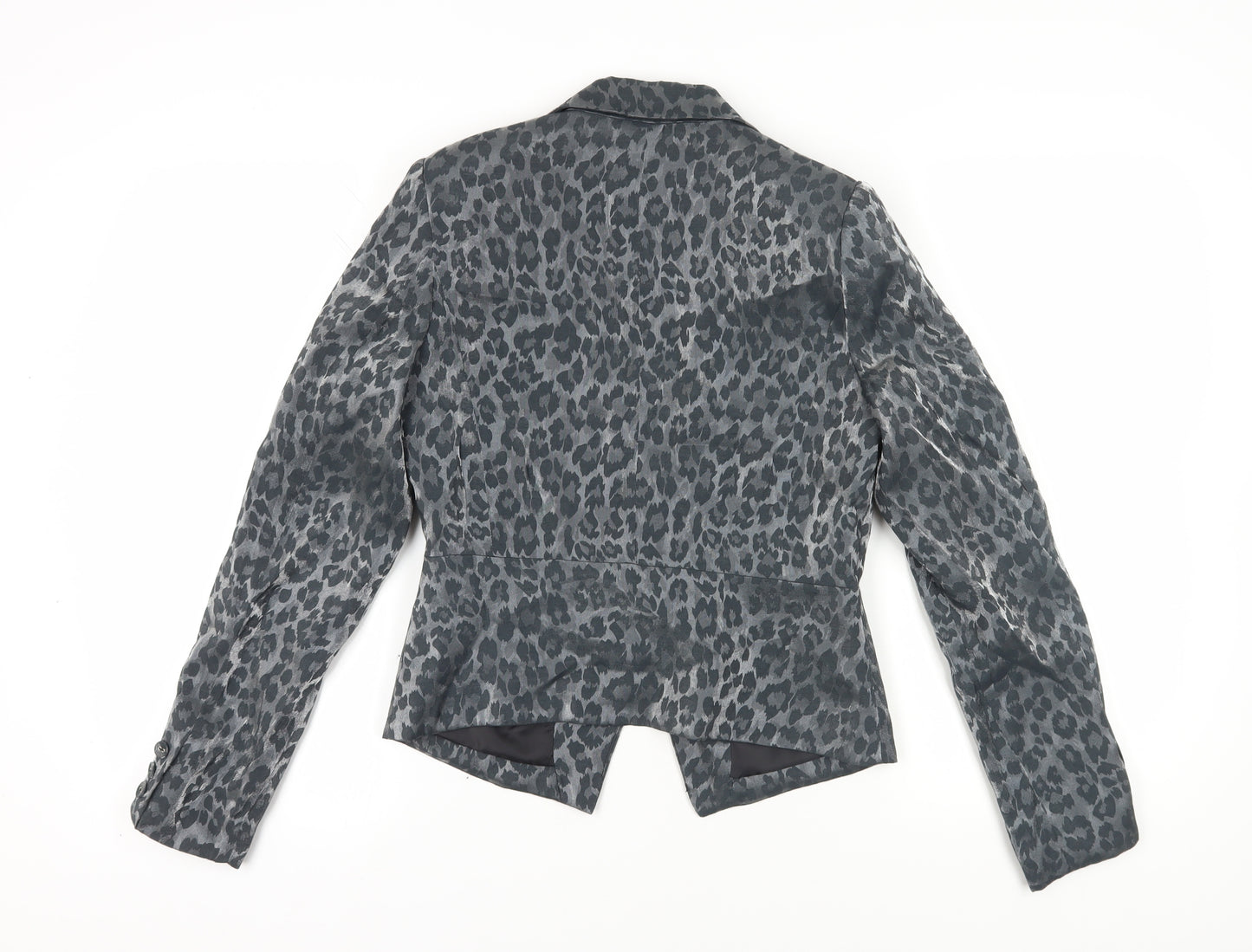 Fransa Women's Grey Animal Print Blazer Size 8