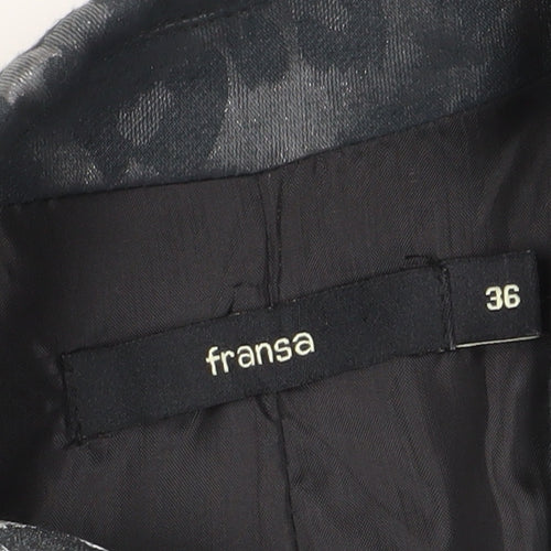 Fransa Women's Grey Animal Print Blazer Size 8
