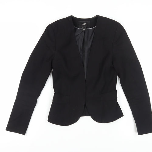 H&M Women's Black Suit Jacket Size 4 – Classic Style
