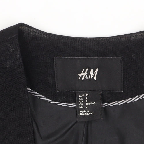 H&M Women's Black Suit Jacket Size 4 – Classic Style