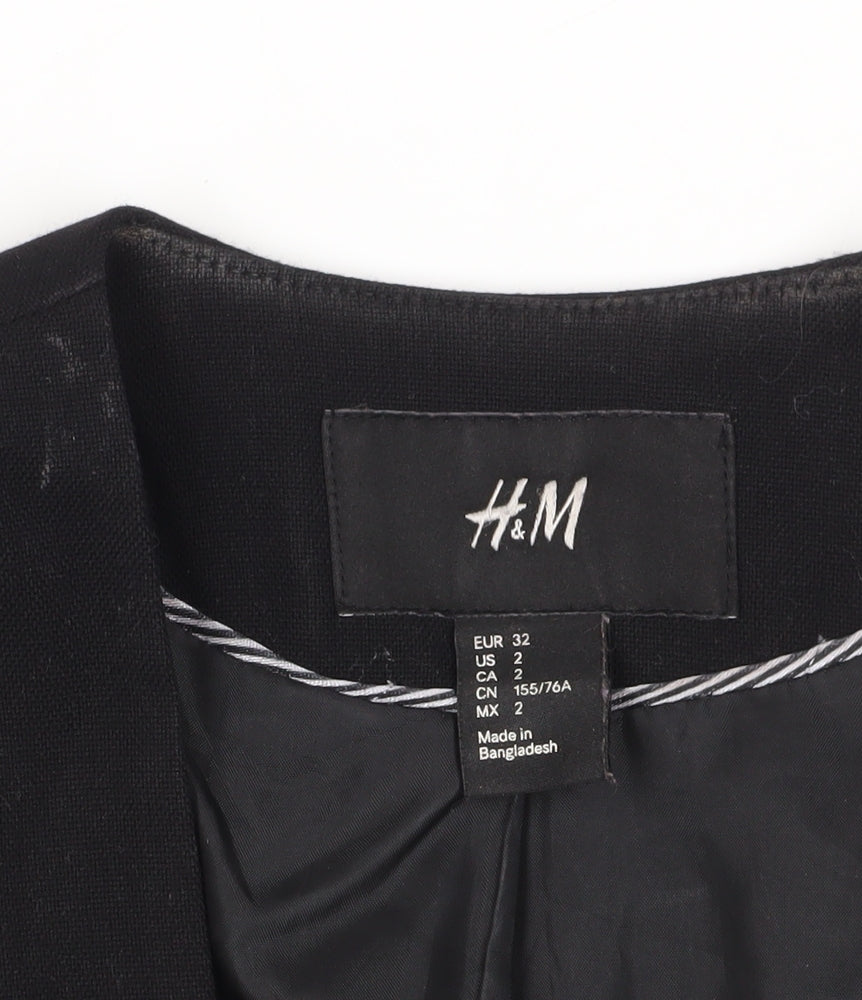 H&M Women's Black Suit Jacket Size 4 – Classic Style