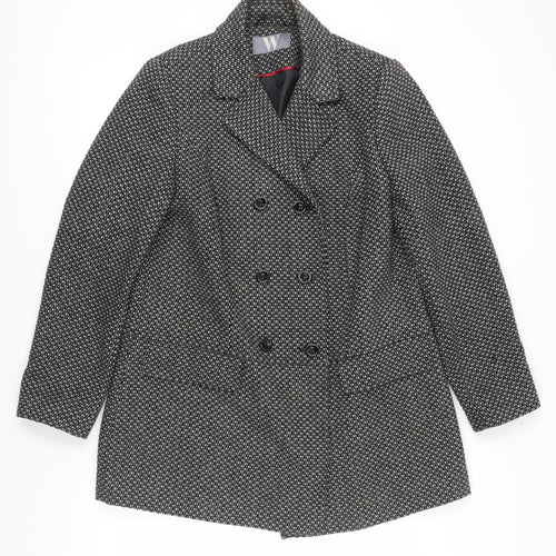 BHS Women's Grey Pea Coat Size 16 Classic Style