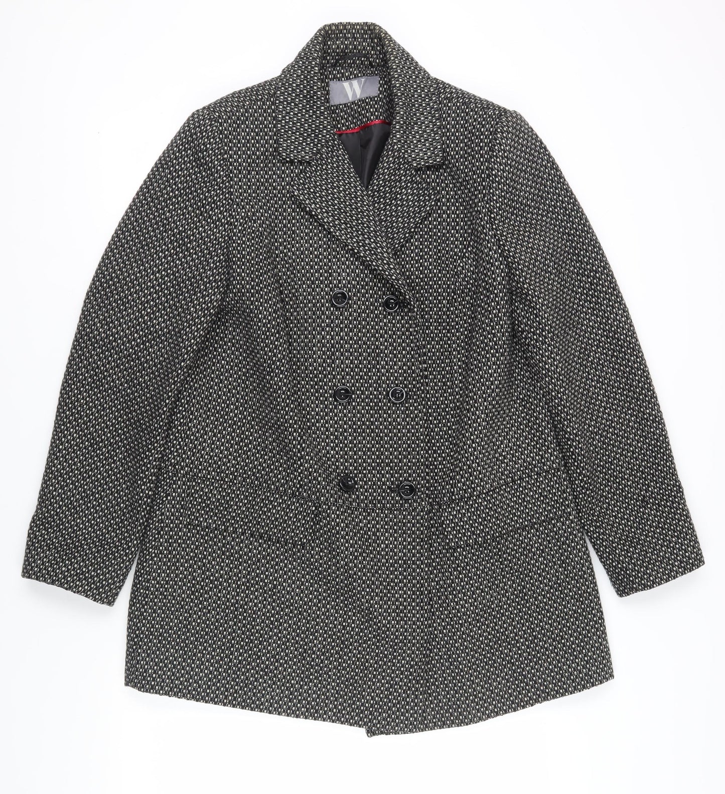 BHS Women's Grey Pea Coat Size 16 Classic Style