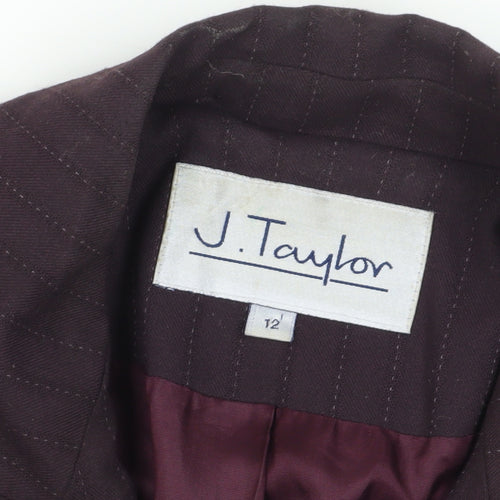 J Taylor Women's Purple Pinstripe Suit Jacket Size 12