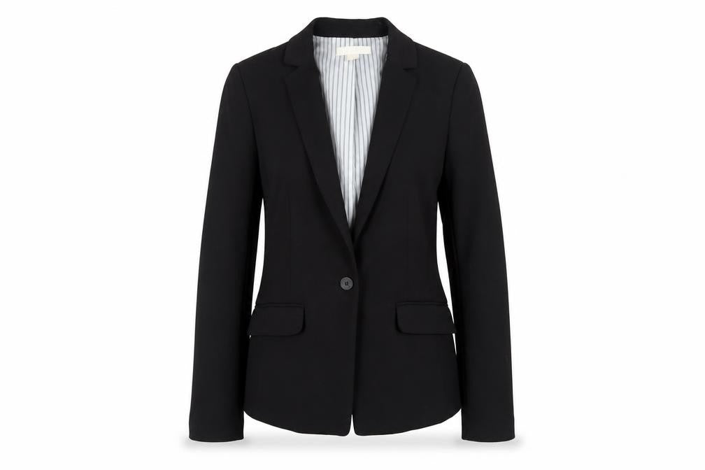 Front view of H&M Women's Black suit jacket, size 12