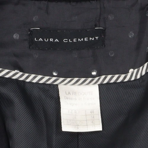 Laura Clement Women's Black Blazer Size 4 Business