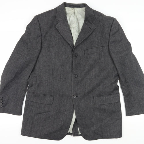 Hugo James Men's Grey Blazer, Size 42, Regular Fit