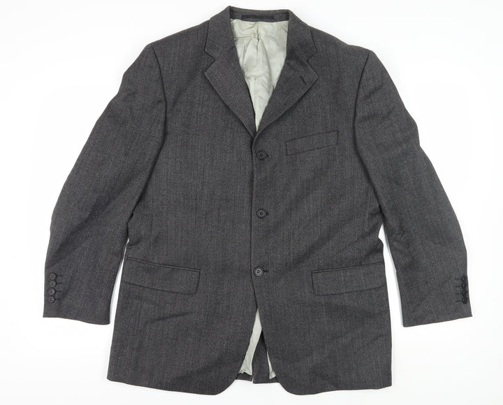 Hugo James Men's Grey Blazer, Size 42, Regular Fit