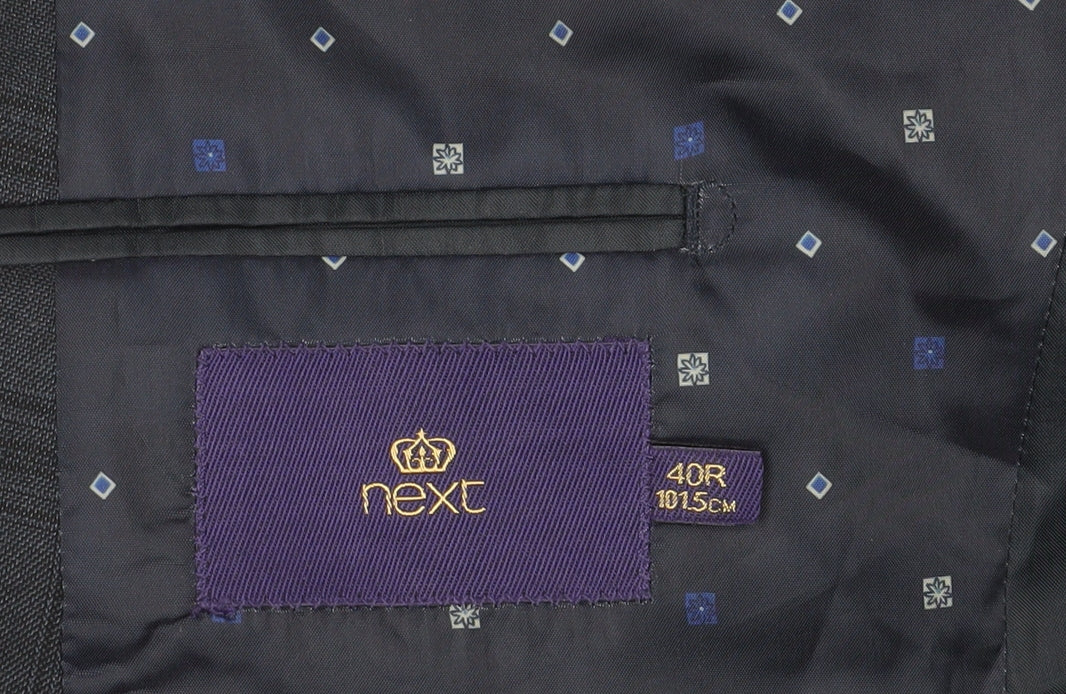 Next Men’s Blue Plaid Blazer - Size 40R, Formal Style