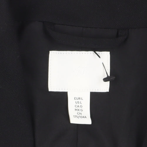H&M Women's Black Suit Jacket, Size 12, Double-Breasted