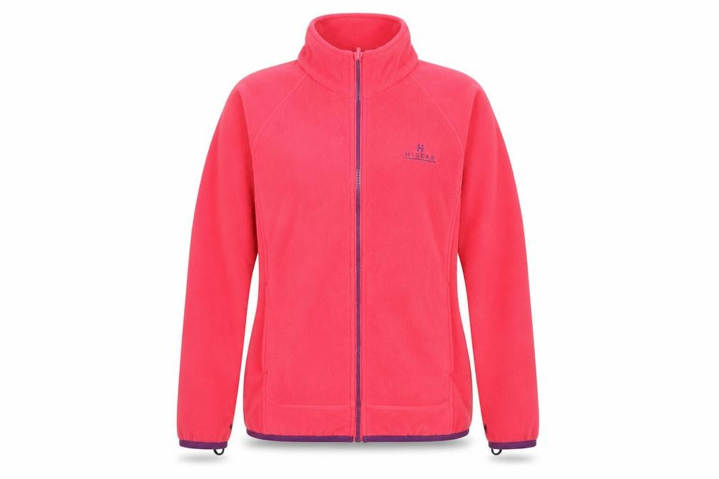 Front view of Hi Gear Women's Pink Fleece Jacket, size 4, Full Zip