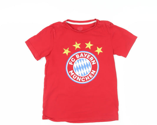 FC Bayern München Red Boys T-Shirt, 8-9 Years, Casual Style