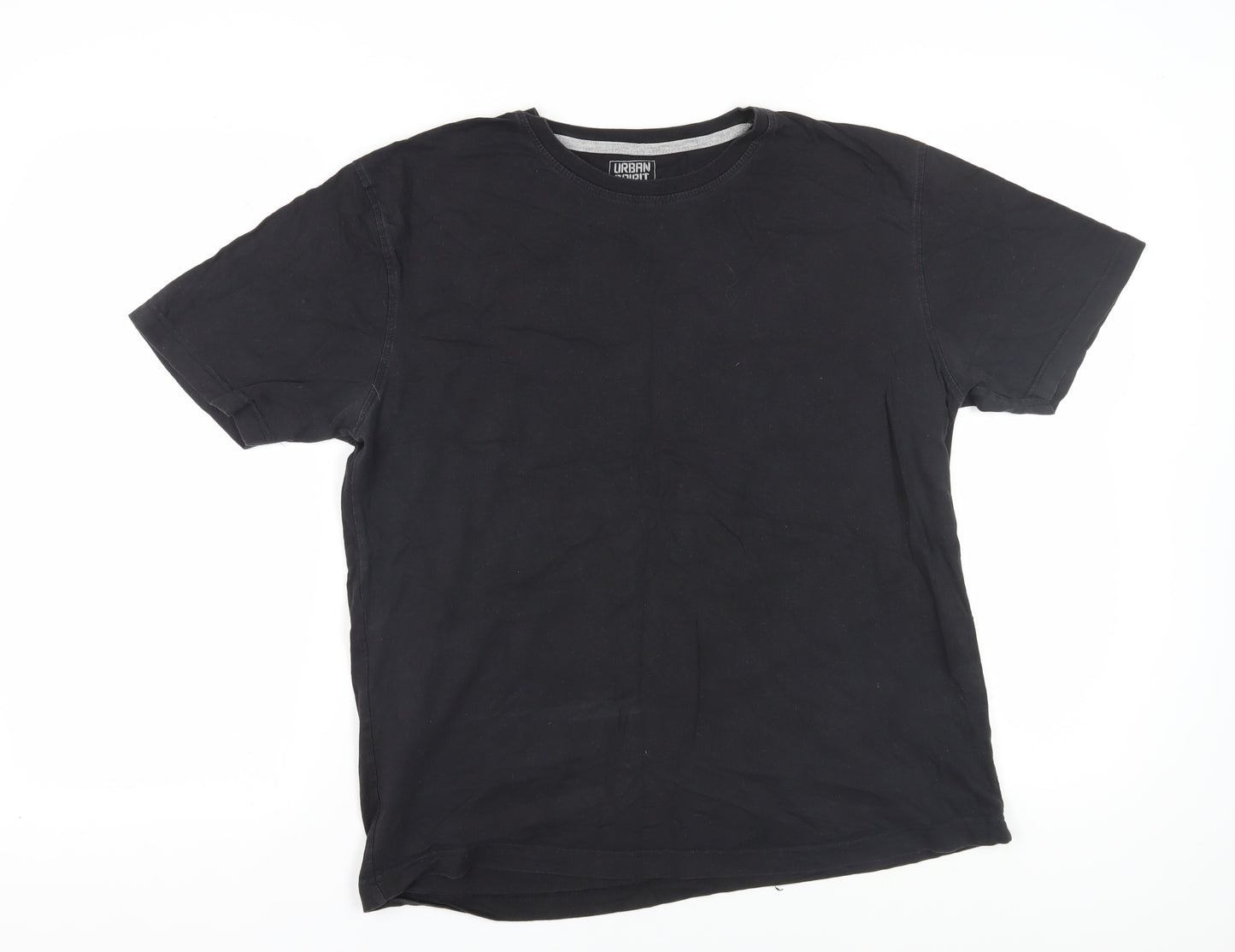 Urban Spirit Black Crew Neck T-Shirt, Men's, L, Regular Fit