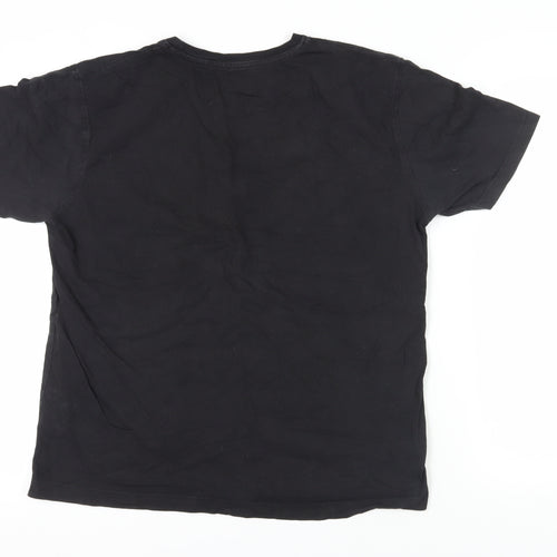 Urban Spirit Black Crew Neck T-Shirt, Men's, L, Regular Fit