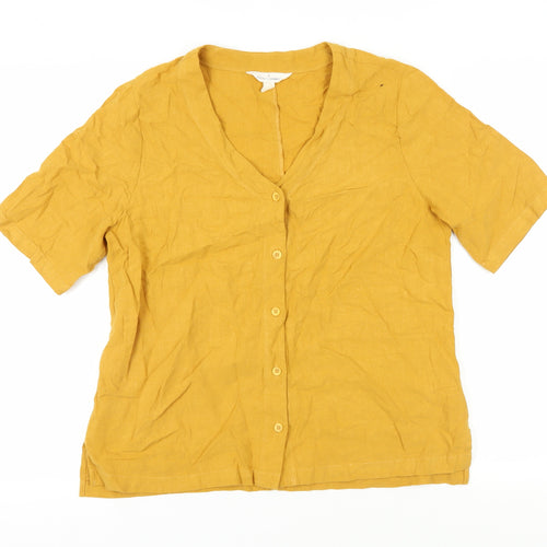 Seasalt Cornwall Women's Yellow Button-Up Top Size 12