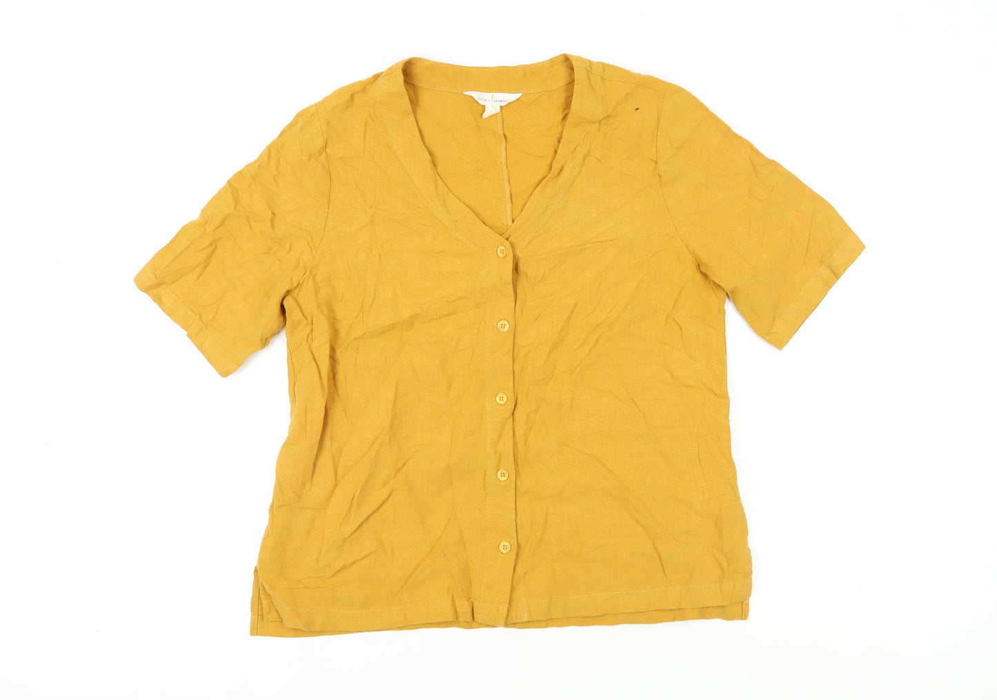 Seasalt Cornwall Women's Yellow Button-Up Top Size 12