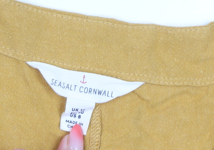 Seasalt Cornwall Women's Yellow Button-Up Top Size 12