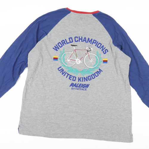 Raleigh by FatFace Men’s 3XL Grey and Blue T-Shirt
