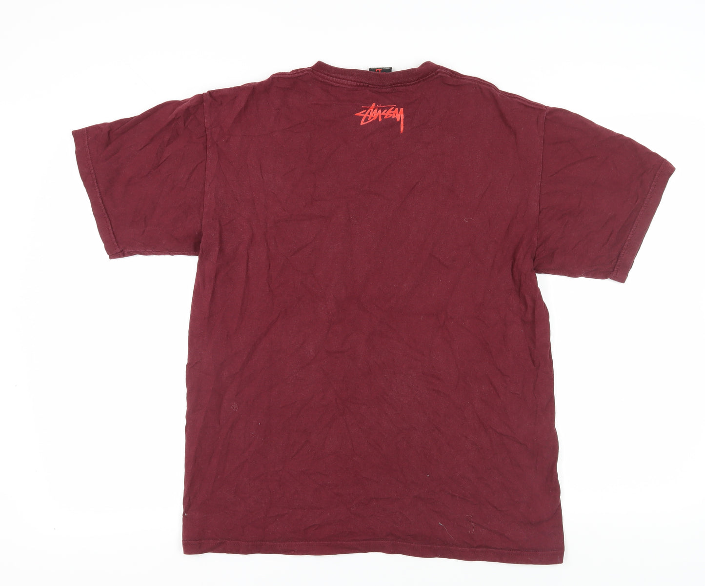 Stussy Men's Red Graphic Print T-Shirt L