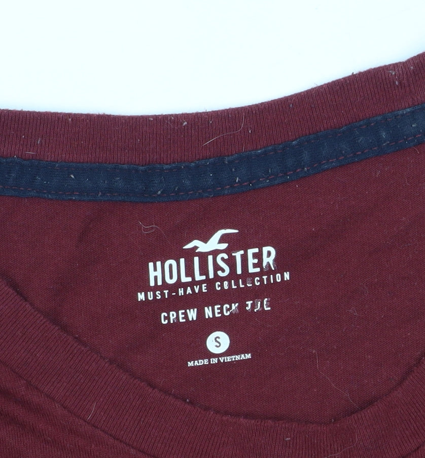 Hollister Men’s Red Crew Neck T-Shirt S