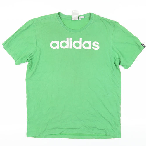 Adidas Men’s Green Logo Short Sleeve T-Shirt M