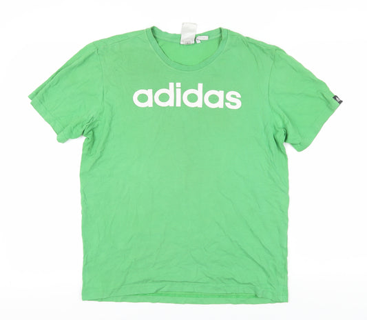 Adidas Men’s Green Logo Short Sleeve T-Shirt M