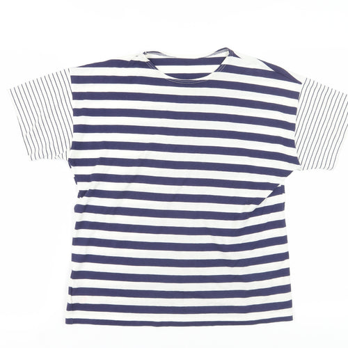 Marks and Spencer Blue Striped Women's T-Shirt M