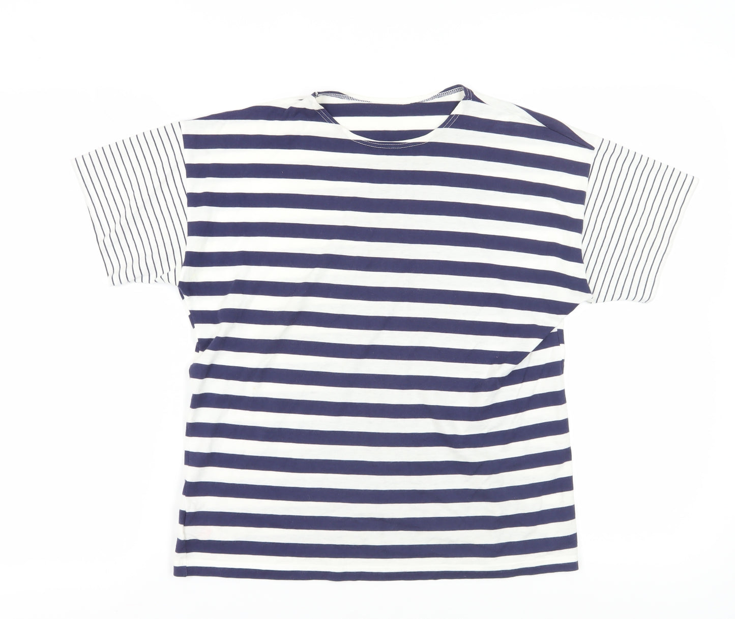 Marks and Spencer Blue Striped Women's T-Shirt M