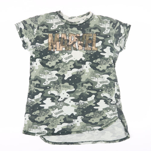 Marvel Women's Green Camouflage T-Shirt - Size M 10-12