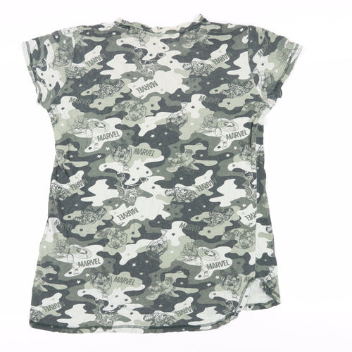 Marvel Women's Green Camouflage T-Shirt - Size M 10-12
