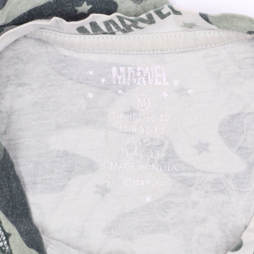 Marvel Women's Green Camouflage T-Shirt - Size M 10-12