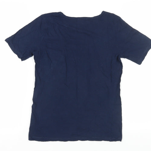 Warehouse Women's Blue T-Shirt Size 10 Basic Summer