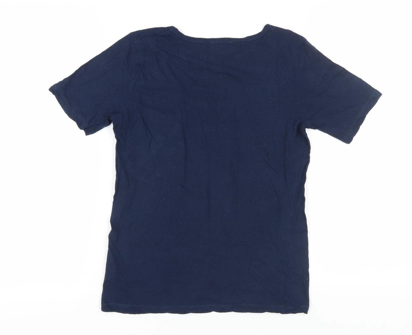 Warehouse Women's Blue T-Shirt Size 10 Basic Summer