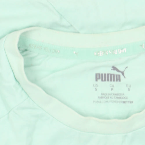 Puma Unisex Green Crew Neck T-Shirt, Size S